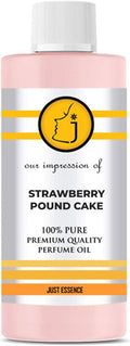 Just Essence Strawberry Pound Cake Fregrance Perfume Oil for Perfume Making, Personal Body Oil, Soap, Lotion, Candle Making & Incense | Premium Quality Undiluted & Alcohol Free | 4 Fl Oz