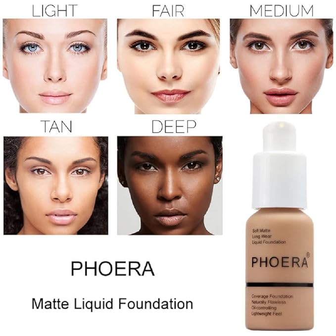 Flawless Matte Liquid Foundation, Long Wear Oil Control Full Coverage Face Makeup Soft Liquid Foundation .(106#Warm Sun)