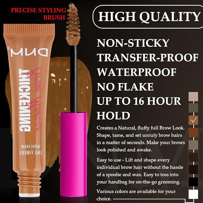Kaely 2Pcs Thickening Brow Mascara, Tinted Eyebrow Gel Waterproof, Eyebrow Color Makeup, Vegan, Cruelty Free, maquillaje gel para cejas a prueba de agua, 03 Auburn