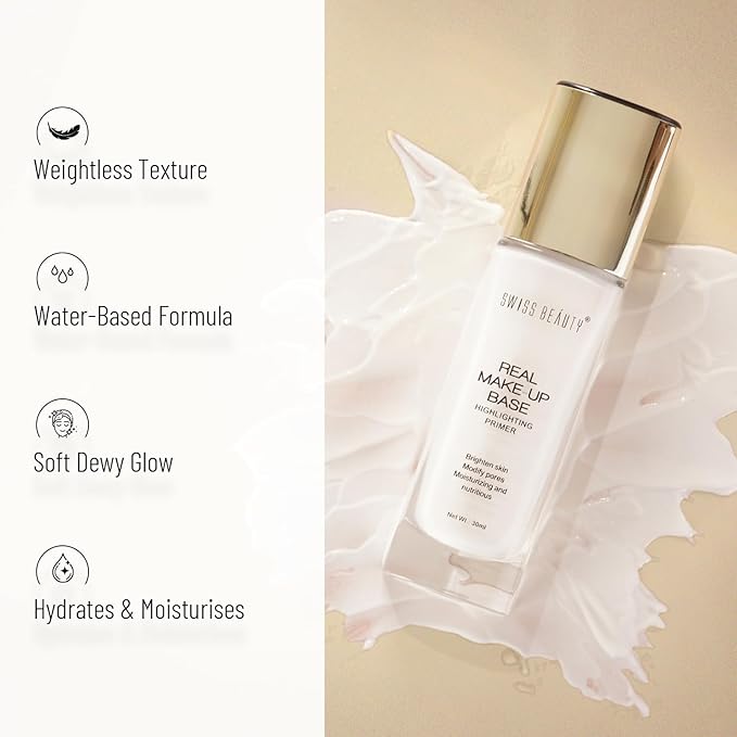 Swiss Beauty Highlighting Primer for Face, Golden Tint, 30 ml