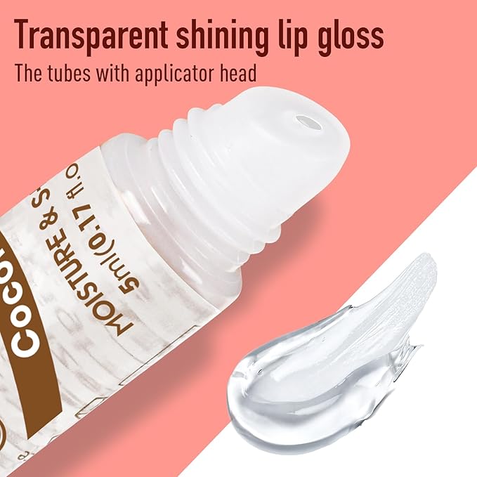 AZEN 60 Pack Lip Gloss Set, Clear Lip Gloss Bulk, Lip Oil for Dry Cracked Lips Moisturizing Hydrating Nourishing with Vitamin E, Mothers Day Gifts for Women