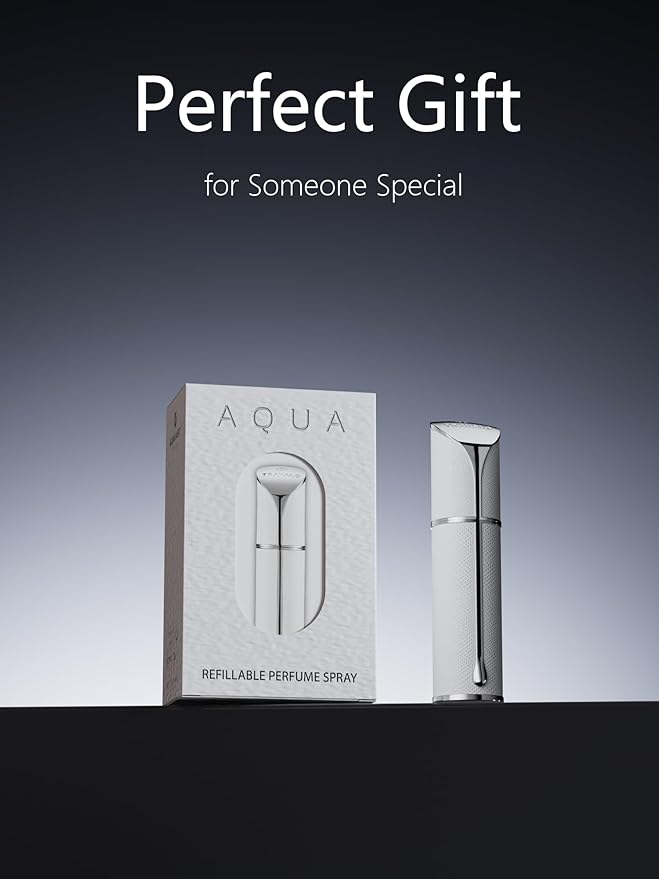 Travalo AQUA Refillable Perfume Atomizer, 5ml Travel Perfume Bottle with Easy Bottom Refill, Leak-Proof Mini Cologne Sprayer, TSA-Approved Pocket Fragrance Spray for Women & Men,1 Piece (White)