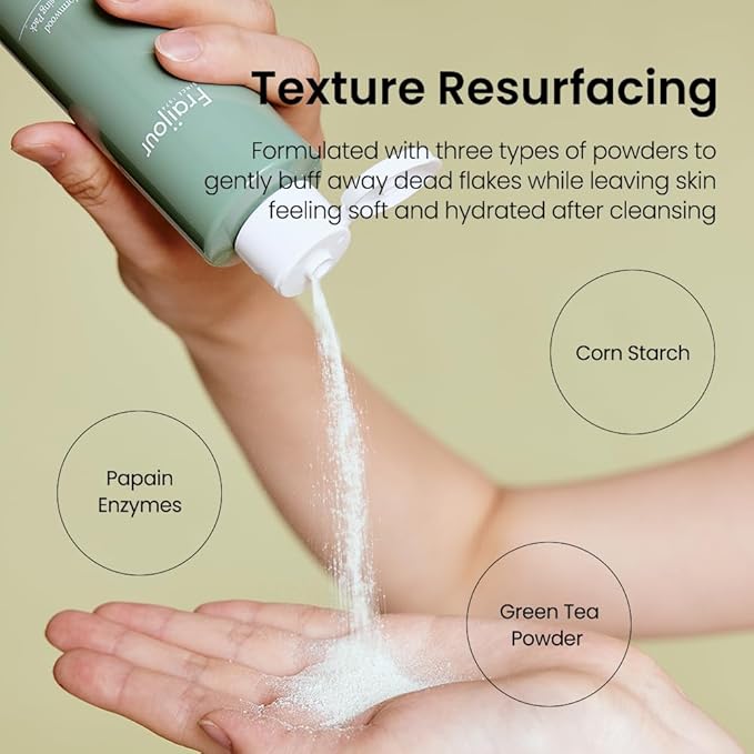 Fraijour Wormwood Enzyme Cleansing Pack – Korean Powder Face Cleanser & Exfoliant with Papaya Enzyme, AHA BHA PHA, Low pH, Clears Acne & Pores, Smooths Texture, for All Skin Types, 2.82 oz.