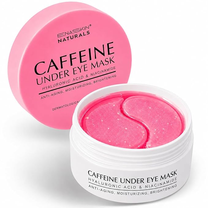 Under Eye Patches for Dark Circles: Caffeine Gel Masks for Puffiness Undereye Bags Wrinkles - Instant Brightening Moisturizing Skin Treatment Pads - Gift for Mom Traveler Night Worker, 30 Pairs (Pink)