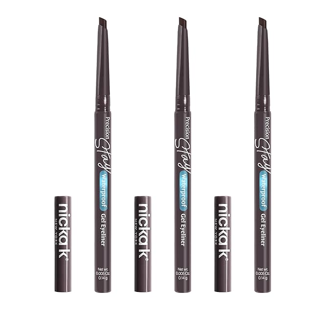 NICKA K NEW YORK Precision Stay Waterproof Gel Eye Liner (Black Brown 3 Pack)