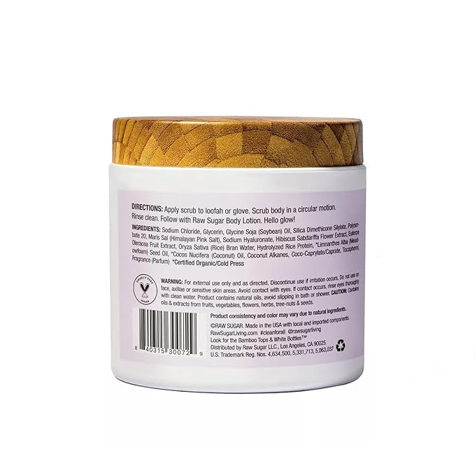 RawSugar Daily Micro Salt Scrub for Body, Exfoliates & Brightens, 15 oz