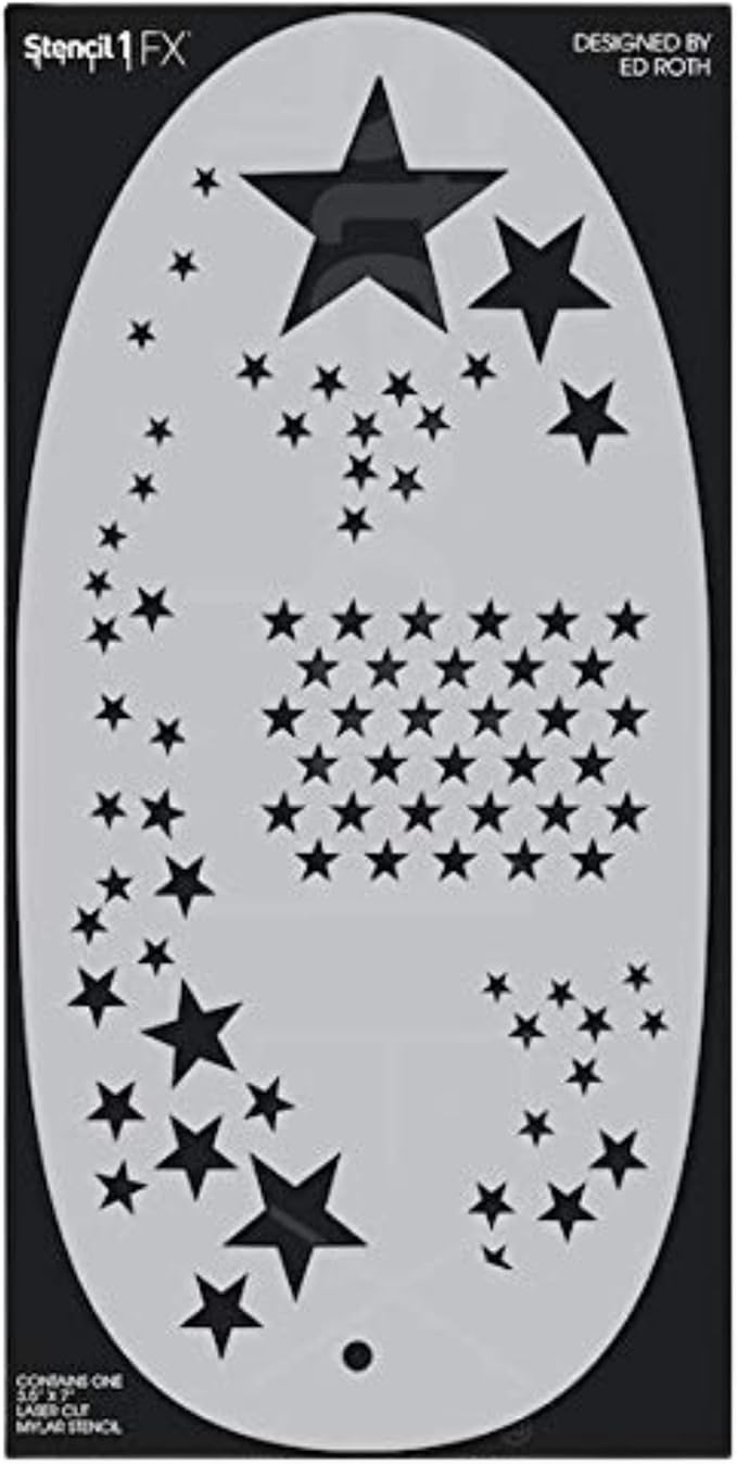 STENCIL1FX Star Witness Stencil Eye Makeup Stencil for Costumes, Dress Up, Halloween, Cosplay, Face Painting, Raves, Festivals, Parades, Parties