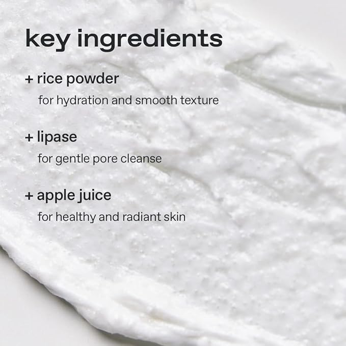 glow apple enzyme foaming cleanser | natural rice powder scrub for mild exfoliation | slightly alkaline formula for deep pore cleansing | enriched with lipase & polyphenols | 3.9 oz