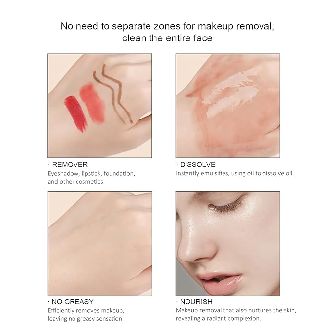 Gentle Makeup Remover Cleansing Balm, Rose & White Tea Scented Facial Cleanser with Magnetic Spoon, No Emulsification Needed, Hydrating Makeup Melting Balm for Sensitive Skin (100g / 3.4oz)