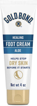 Gold Bond Healing Foot Cream for Dry Feet, 4 oz, With Aloe, Nourishes & Softens for Healthier Looking Feet