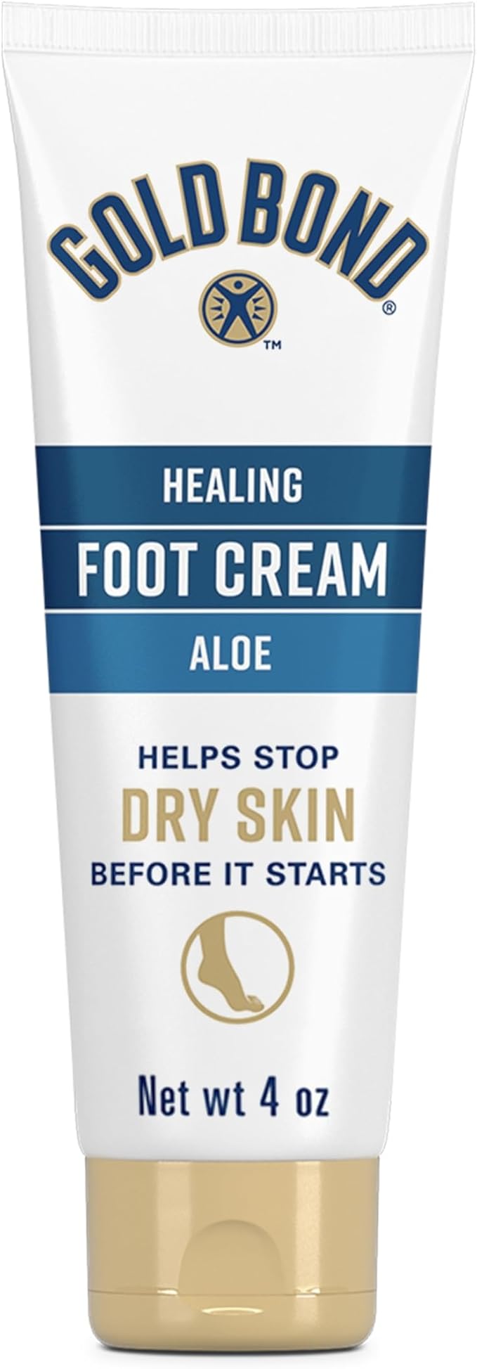 Gold Bond Healing Foot Cream for Dry Feet, 4 oz, With Aloe, Nourishes & Softens for Healthier Looking Feet