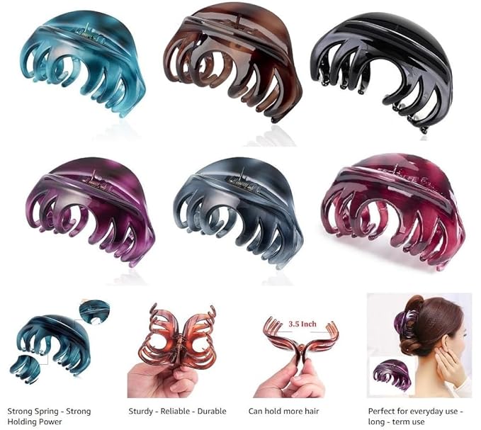 Premium Hair Claw Clips For Thick Hair, Strong Holding Power Claw Hair Clamps Delicate Hair Grip for Women and Girls (Purple - 1pc)