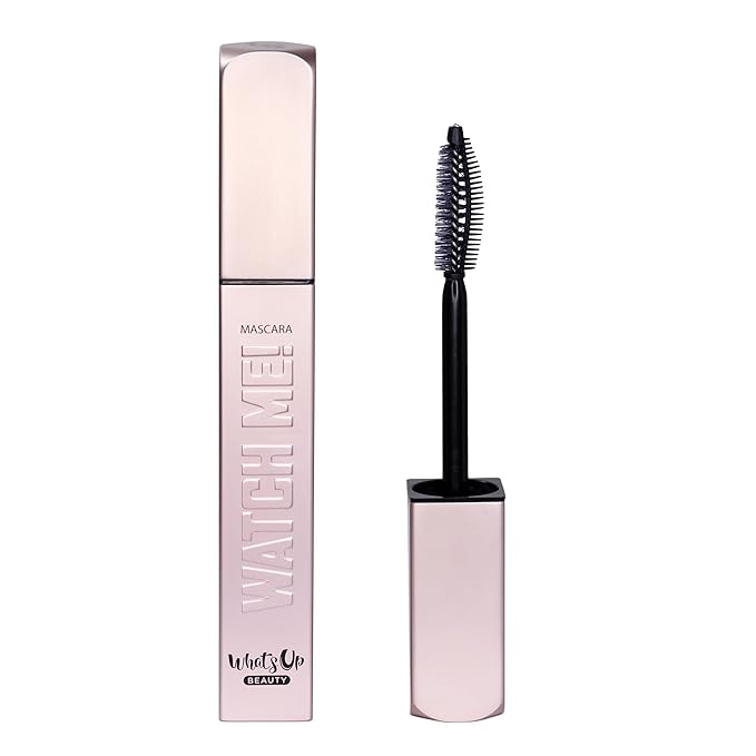 Whats Up Beauty - Watch Me! Burgundy Volumizing and Lengthening Mascara with Peptides + Vitamin B5 | Clean, Cruelty-Free, Sustainable | Made in Italy | Lash Care for Conditioning & Strength