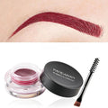 12 Colors Eyebrow Pomade Full-pigmented Long Lasting Waterproof Cream Gel Filling & Shaping Tinted Eyebrows Enhancers with Brush for Daily or Cosplay (09 Wine)