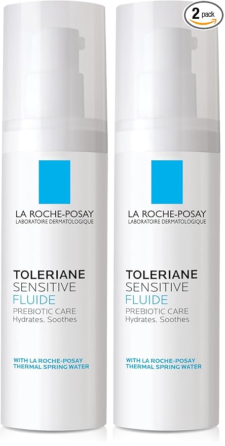 La Roche-Posay Toleriane Sensitive Fluide Protective Moisturizer,Lightweight Oil-Free Face Moisturizer,For Sensitive Skin,(Pack of 2)