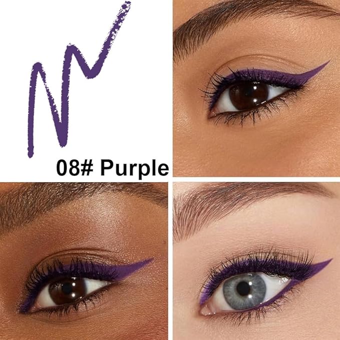 Retractable Creamy Eyeliner Eyeshadow Sticks for Eye Makeup, Ultra Pigmented Mechanical Eye Pencils, Smudge Proof Matte Satin Finish Formula, Longlasting, Vegan & Cruelty-Free (6 Pcs-Purple-08)