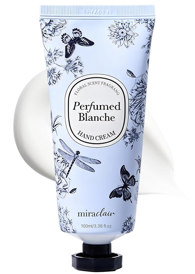 MIRACLAIR Hand Cream, Hand Lotion for Dry Cracked Hands, Moisturizing Skincare, Nourishing Creams for Dry Hands, Nails, and Cuticles, Travel-Sized, Vegan, 3.38oz, Perfurmed Blanche