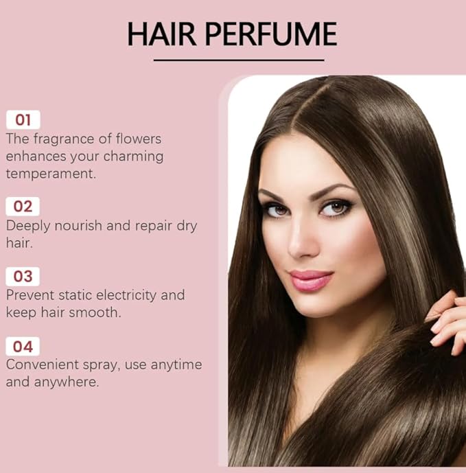 Hair Perfume rich with Caviar and Collagen, Natural Oils infused, Alcohol-Free, Orange, Bergamot,Vanilla Fresh Floral Scent last up to 72H, made in UK by Haircare Professionals.