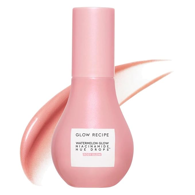 Glow Recipe Hue Drops Bronzing Drops, Tinted Face Serum, Glow Primer + Liquid Highlighter, Niacinamide + Hyaluronic Acid, Radiant Warm Glow, Rosy Glow (40ml)