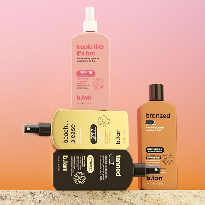 b.tan Sun Tanning Lotion | Tan Accelerator - Best Tinted Browning Cream, Brown Intensifier Bronzing Lotion, No SPF, Packed with DHA Boosters, Mango Butter & Peptides, Austrailian Brand, 8.45 Fl Oz
