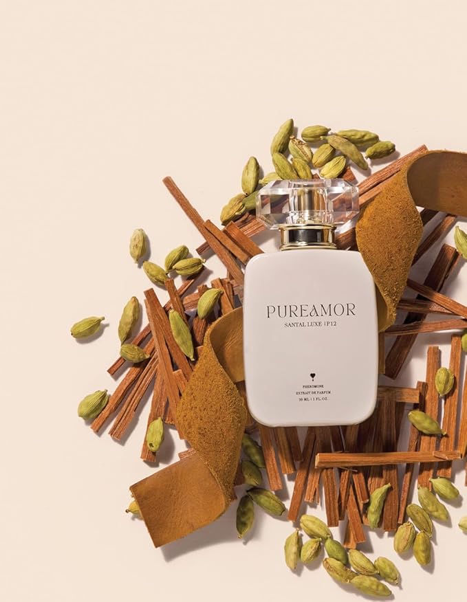 PUREAMOR Pheromone Perfume for Women, Santal Luxe Extrait de Parfum - Long Lasting Warm Woody Sandalwood Scent, 30% High Concentration, Full Size Fragrance Spray, 1.0 oz / 30 ml