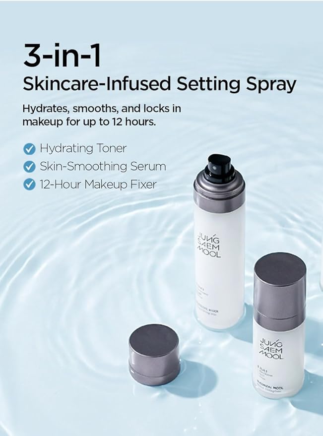 JUNG SAEM MOOL Essential Mool Micro Fitting Mist | Micro-Fine Setting Spray for Makeup & Hydrating Primer for Face with Thermal Spring Water, Long-Lasting Fix & Dewy Finish, Korean Makeup (4.06 Fl Oz)