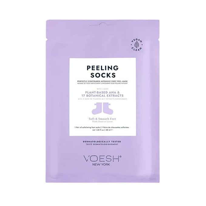 VOESH Exfoliating Peeling Socks - One Pair Peeling Foot Masks, K-Beauty Korean Skincare - Foot Peel Callus Remover - Exfoliating Peeling Socks for Dry Feet - Pedicure