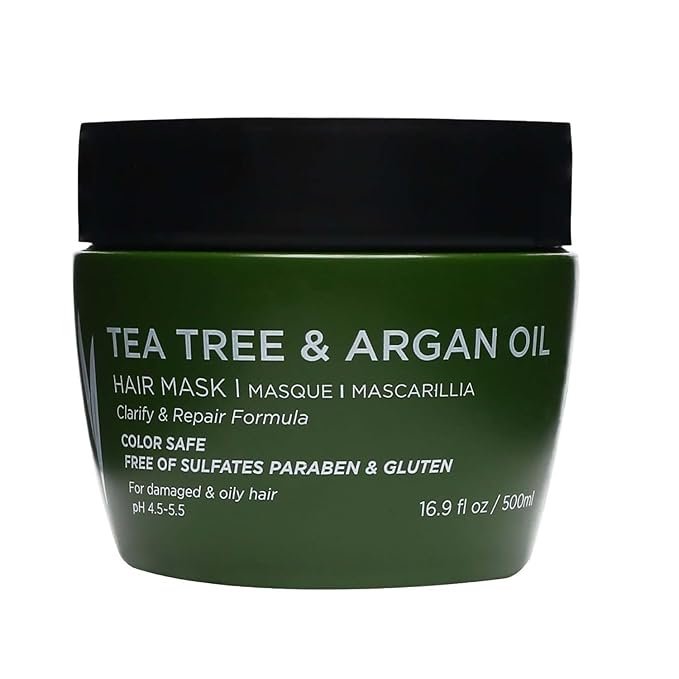 Luseta Tea Tree Oil Hair Mask for Flaky, Dry Scalp - Cooling Peppermint & Lavender, Refreshes Scalp & Removes Buildup, Sulfate-Free, 16.9 oz