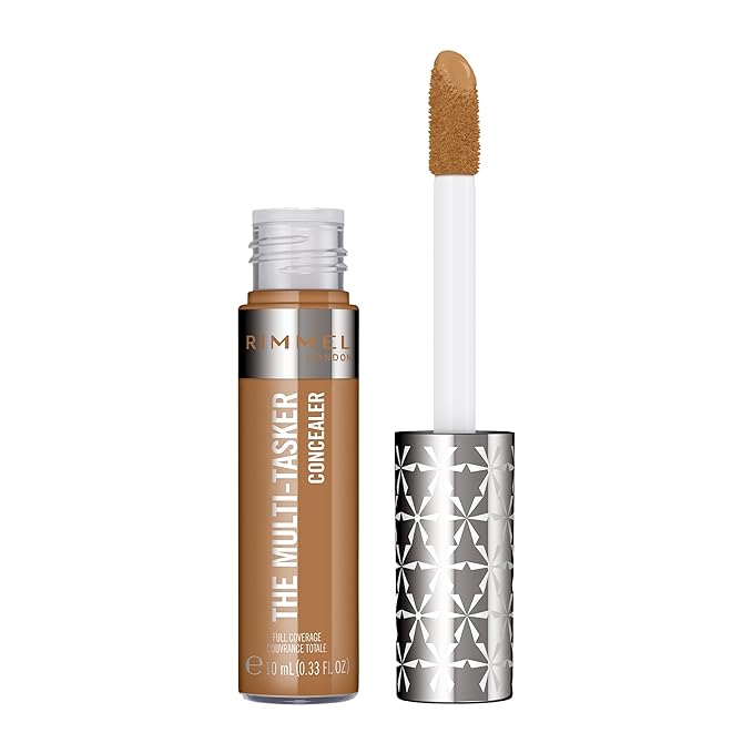 Rimmel London, Multi-Tasker Concealer, 090 Toffee, Crease-Proof, Transfer-Proof, Waterproof, Up To 24-Hour Wear, Vegan Formula, 0.33oz