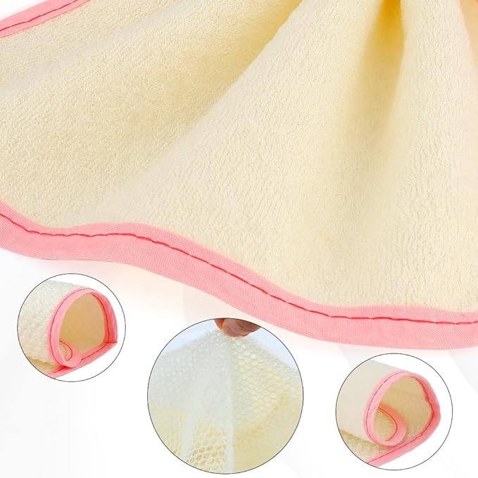10Pcs Wash Cloths,Exfoliating Body Scrubber,Body Scrubber Exfoliator,Pink Frame Exfoliating Washcloth,Face Cloths for Washing Face,Loofah Exfoliating Body Scrubber,Wash Rags for Body,Exfoliating Towel