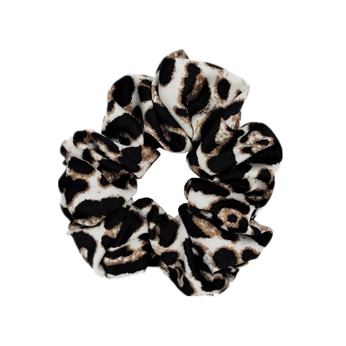 Sufermoe 6 Pcs Satin Silk Hair Scrunchies for Women and Girls, 4.5 inch, Leopard color