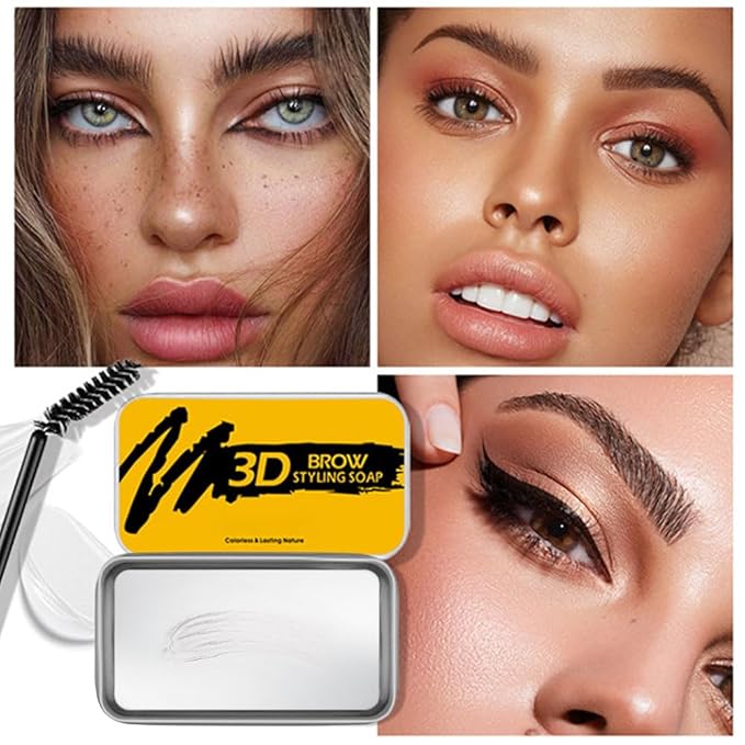 Soap Brows Kit,1Pcs/Set Eyebrow Freeze Styling Wax,Waterproof Long-lasting Eyebrows Enhancer Shaping Clear Tint Gel, Eye Brow Makeup Balm Pomade Cosmetics (1pc 02#)