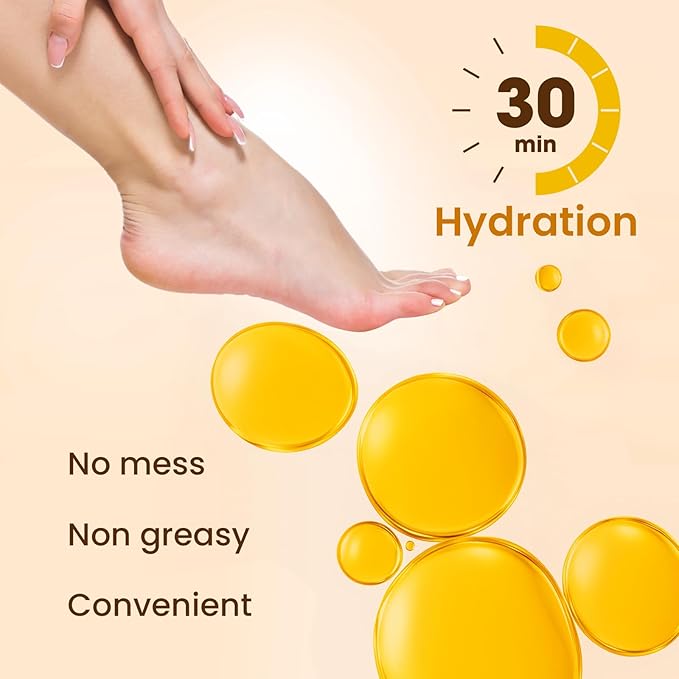 Hydrating Foot Mask for Dry Cracked Feet, Restoring & Hydrating Socks with Shea Butter, Jojoba Oil & Vitamin E, Feet Mask for Women & Men Foot Care (6 Pairs)