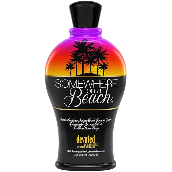 Somewhere on a Beach, Indoor Outdoor, Instant Dark Tanning Lotion 12.25 Ounce