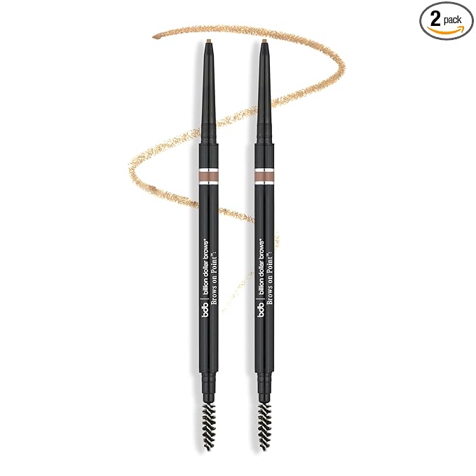 Billion Dollar Brows Brows On Point Micro Eyebrow Pencil, Blonde - Ultrafine Waterproof Microblade Tip for Hair-Like Strokes - Smudge-Proof Retractable Slim Brow Liner with Spoolie Brush