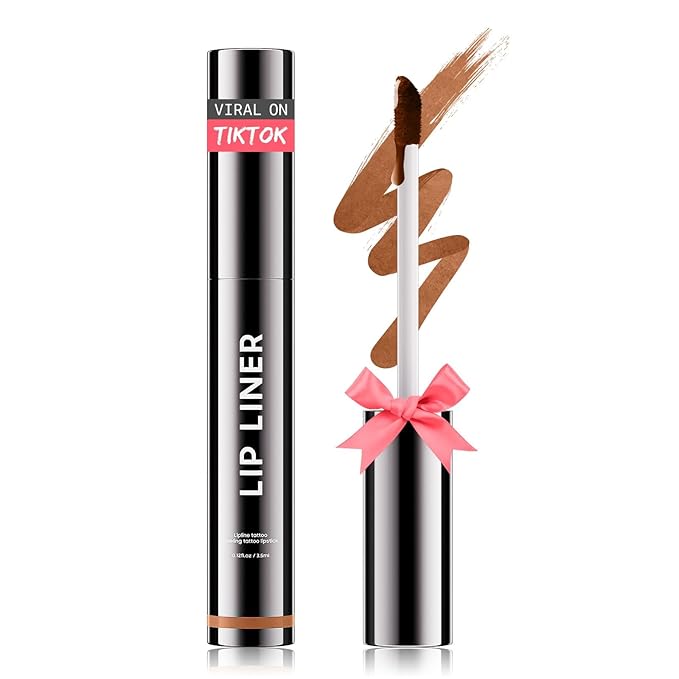 Lip Stain Peel Off, Lip Liner Moisturizing Long-Lasting & Waterproof, Transfer Proof & Plumping, Non-Stick Cup, Cocoa Color