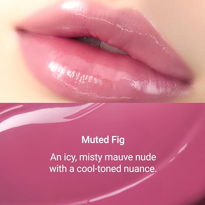 JUNG SAEM MOOL LIP-PRESSION Metal Serum Gloss | Hydrating Tinted Lip Balm with a Hygiene Precision Metal Applicator & Serum Infused Ingredients, Korean Lip Plumper Gloss (Muted Fig)