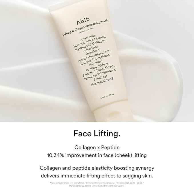Abib Collagen Overnight Wrapping Mask Jericho Rose, Peel Off Face Mask for Glass Skin & Pore Tightening, Lifting & Firming Korean Skincare 3.38 fl.oz