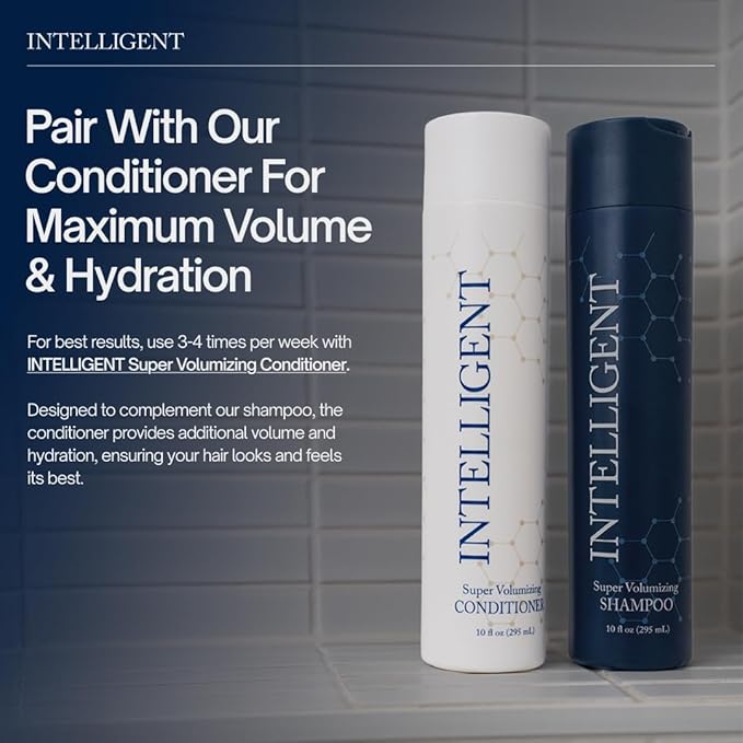 Intelligent Super Volumizing Hair Loss Shampoo - Strengthens Weakened Hair and Maximizes Volume | 10 fl oz (290 ml)
