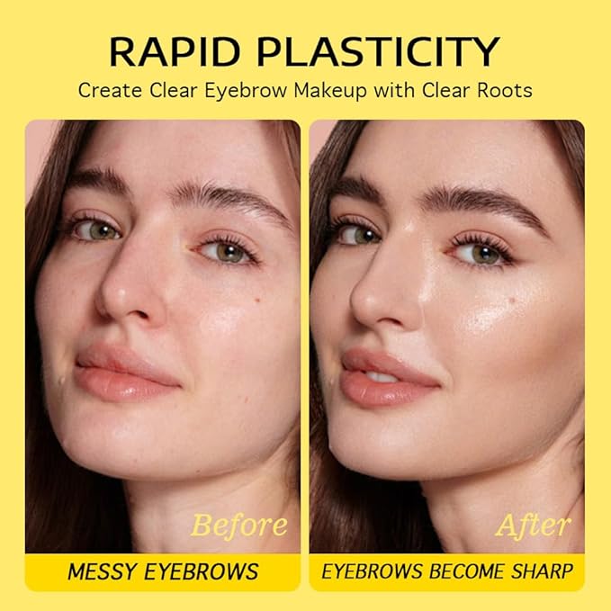 Eyebrow Sculpt Gel, Long-Lasting Brows Styling Clear-Drying & Waterproof Brow Gel Creates Laminated Brows, Comb & Brush Duo Brows