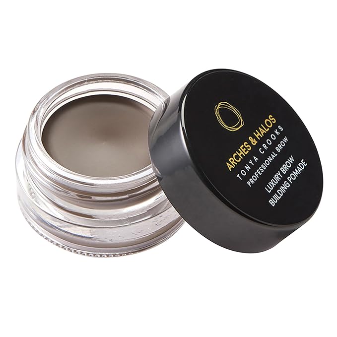 Arches and Halos Luxury Brow Building Pomade - Vegan Eyebrow Pomade - Creamy, Long Wearing Color for Clean, Defined Brows - Neutral Brown - 0.1 oz