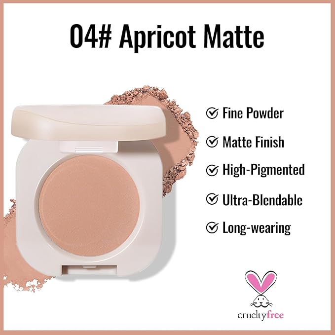 Erinde Apricot Matte Single Eye Shadow Palette Makeup for Older Women, Natural Eyeshadow Powder for Blue, Green & Brown Eyes, High Pigment Blendable Long-Lasting Eye Shadow Sombras para Ojos, 04