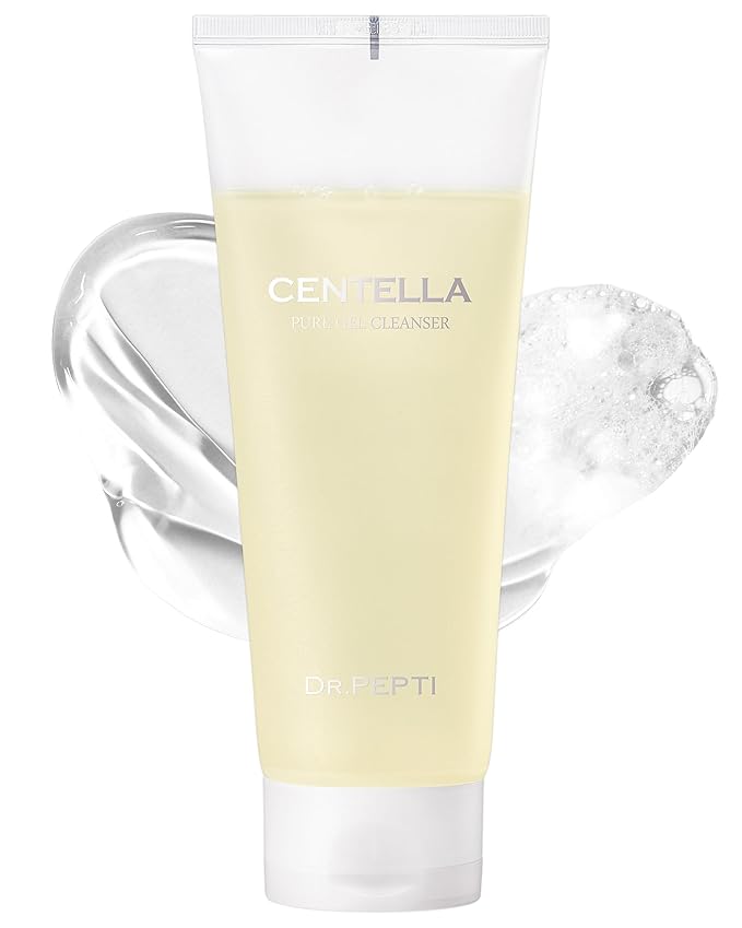 dr.pepti Centella BHA Gel Cleanser – Low pH 5.5, Irritation Score 0.00 – Gel-to-Foam Face Wash for Pores & Sensitive Skin, Non-Stripping, Salicylic Acid & Peptides, 6.76 fl oz