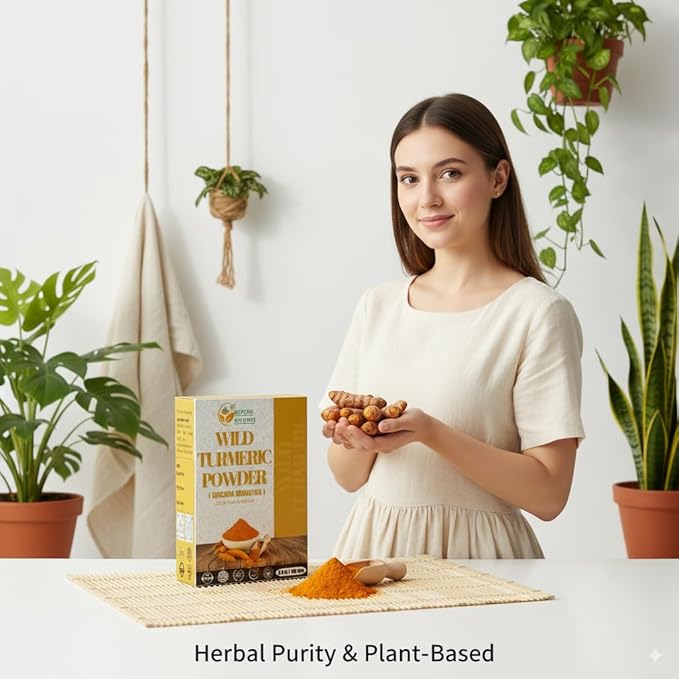 Herbs Botanica Wild Turmeric Powder Exfoliator| Amba Haldi Powder | Kasturi Manjal | Kasturi Turmeric150 Gms / 5.30 oz