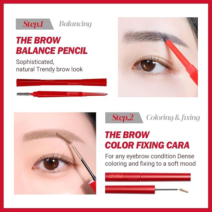 Espoir The Brow Color Fixing Cara #2 Taupe 0.1 fl oz | Easy Fixing without Clumping with Skinny Brush | Long Lasting Smudgeproof Eyebrow Mascara | Soft Mood Coloring Tinted Gel | Korean Eye Makeup