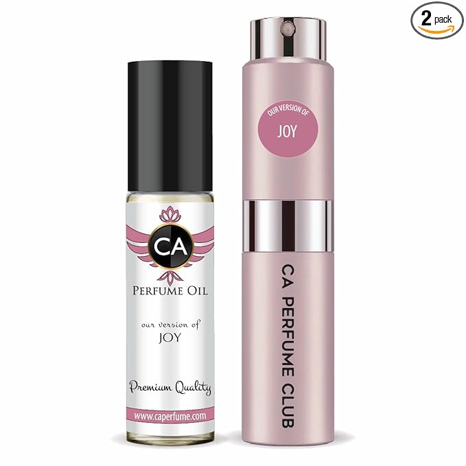 CA Perfume Duo Impression of Joy For Women Perfume Layering Set Long Lasting Travel Size EDP + Body Oil Roll-On Bottle 0.27 Fl Oz+0.33 Fl Oz