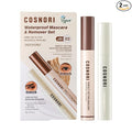 COSNORI Waterproof Mascara & Remover Set 02 Cozy Brown - Ultra-Strong Waterproof Mascara with Gentle Eye Makeup Remover, Smudge-Proof & Easy Cleansing Duo (02 Cozy Brown + Mascara Remover)