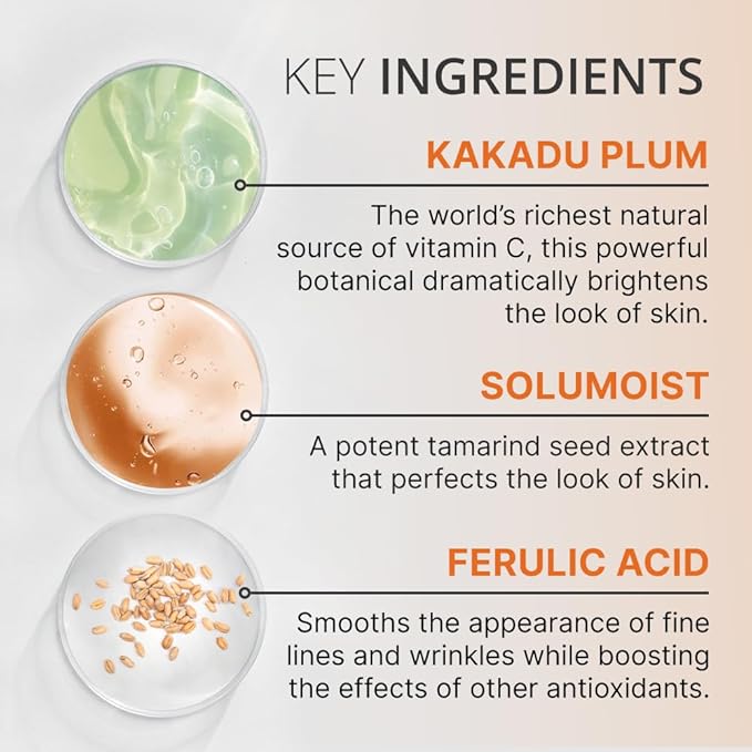 goPure Actives Vitamin C Serum - Brightening Serum with Vitamin C and Ferulic Acid, Face Moisturizing and Anti-Aging Benefits, Improves Skin Discoloration and Visibly Reduces Dark Spots - 1 fl oz