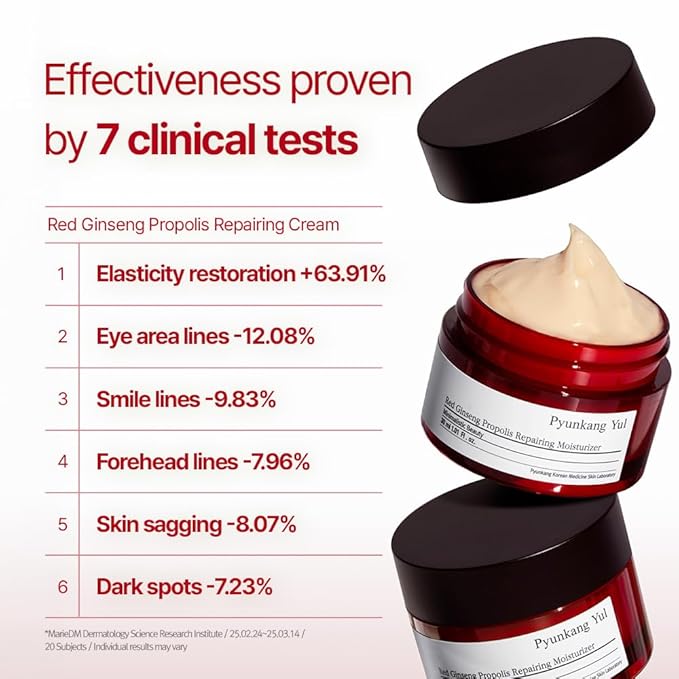 Pyunkang Yul PKY Red Ginseng Propolis Repairing Cream for Barrier Strengthening & Lasting Moisture, Ceramide-Rich Cream, Korean Skincare (1.01 Fl. oz)