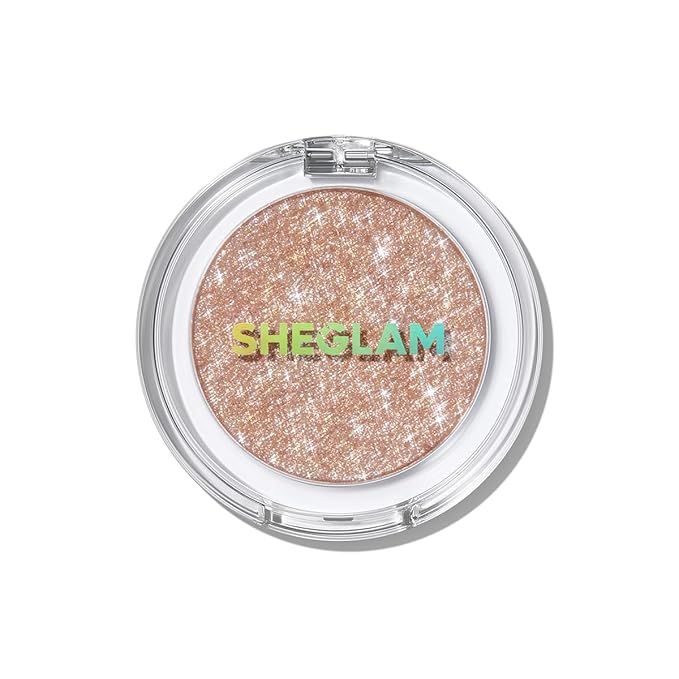 SHEGLAM Enigma Sparkly Eyeshadow Longwear Eyeshadow Single, High-Pigment Eye Shadow Compact, Smooth & Blendable Colors-Stunner